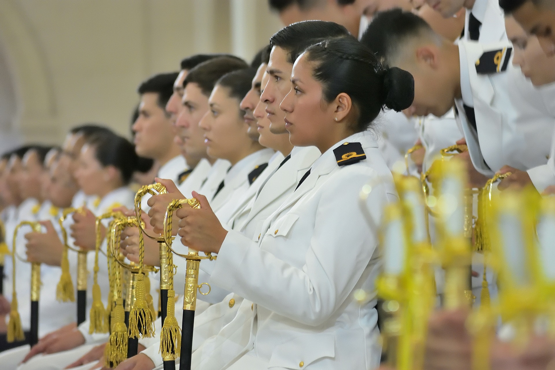 El acto fue presidido por el Presidente de la Nación en el Colegio Militar de la Nación. En total, 234 nuevos oficiales de las tres Fuerzas Armadas juraron fidelidad a la Constitución Nacional y recibieron sus sables y espadas.