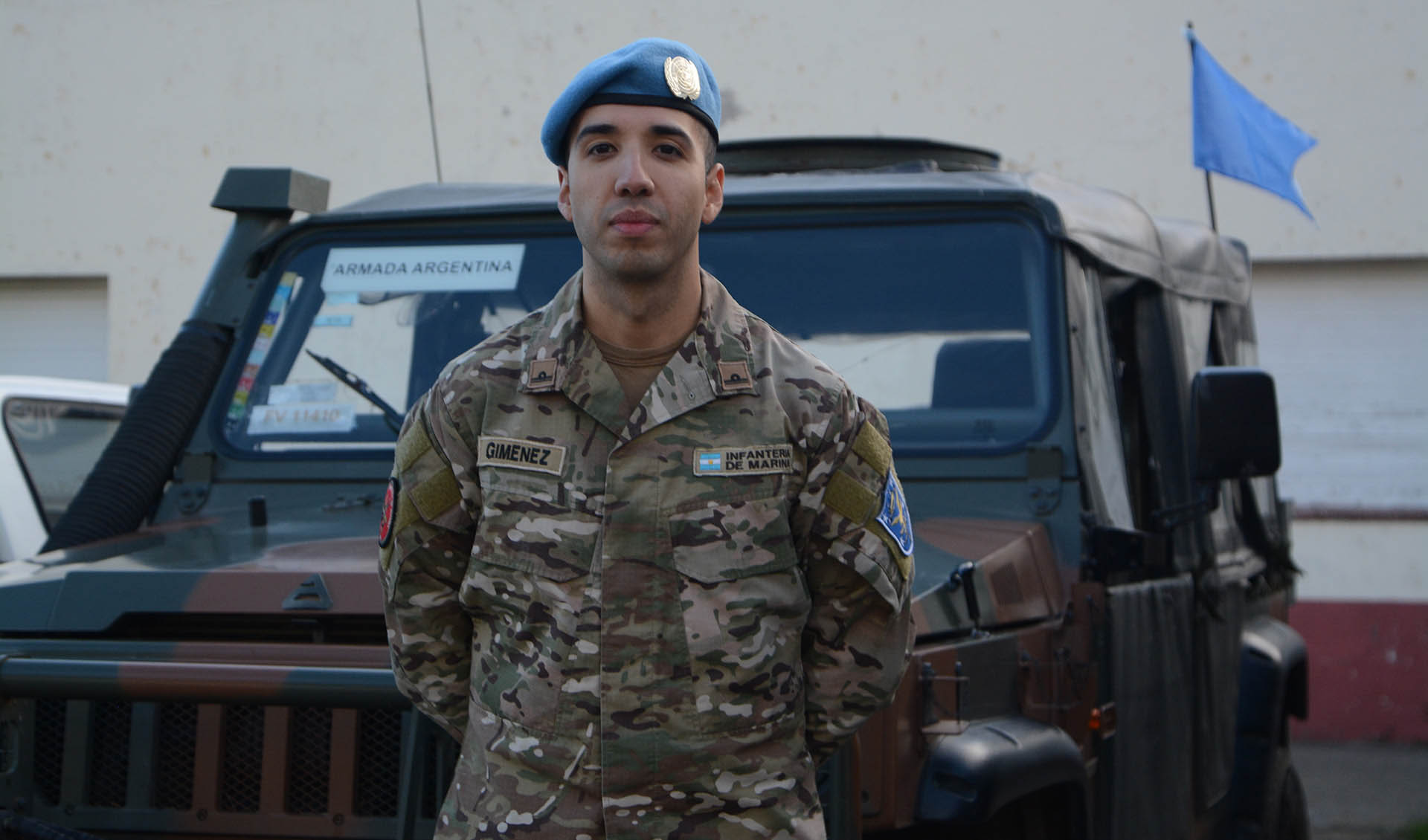 El Teniente de Fragata Infante de Marina Sergio Fernando Giménez actualmente participa de la Misión de Mantenimiento de la Paz de Naciones Unidas en la República de Chipre (UNFICYP).