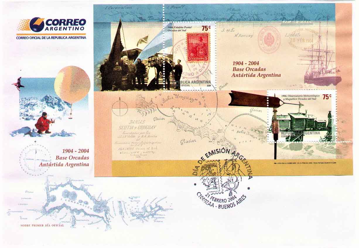 El 20 de enero de 1904, el gobierno argentino, mediante Resolución N° 101 de la Dirección de Correos y Telégrafos, creó una Estafeta Postal en Orcadas. Su instalación fue un acontecimiento que ayudó a afirmar la soberanía argentina en el continente blanco.
