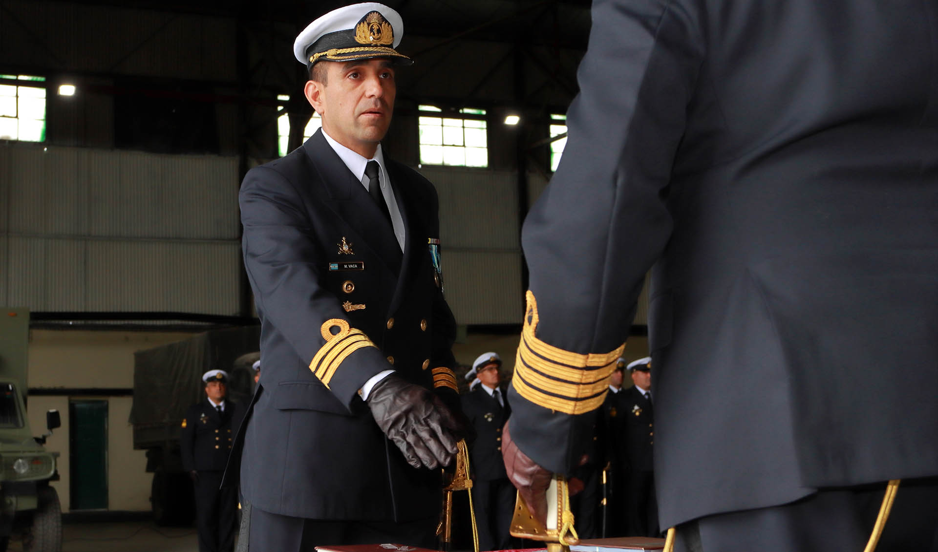 El Capitán de Fragata Miguel Ángel Vaca asumió en lugar del Capitán de Fragata Rubén Esteban Goñi.
