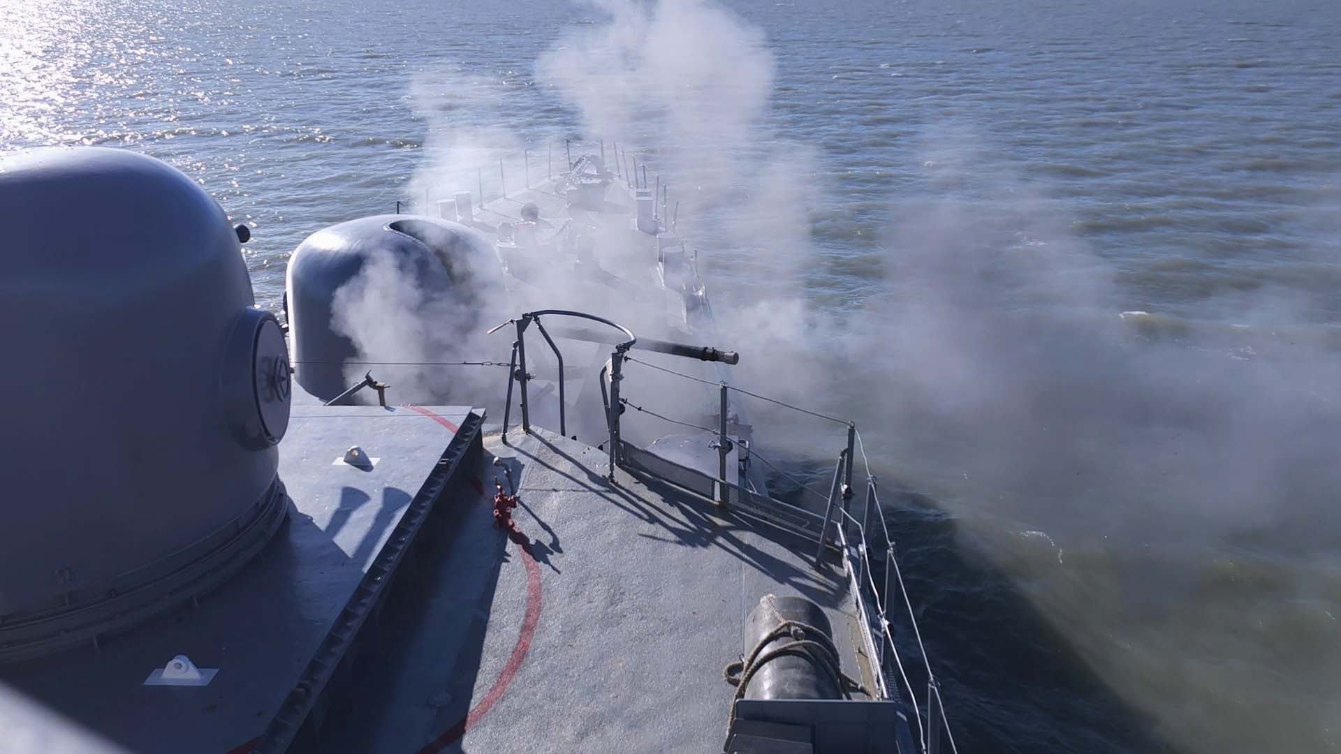 Participaron oficiales del Curso de Artillería de la Escuela de Oficiales de la Armada.